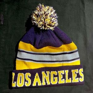 Great condition LA Lakers winter beanie. Reversible, underside says Los Angeles!